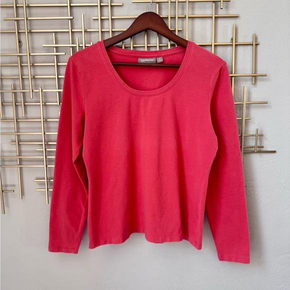 croft & barrow Tops - Croft & Barrow Red Long Sleeve Stretch Top Size M Basic Tee
